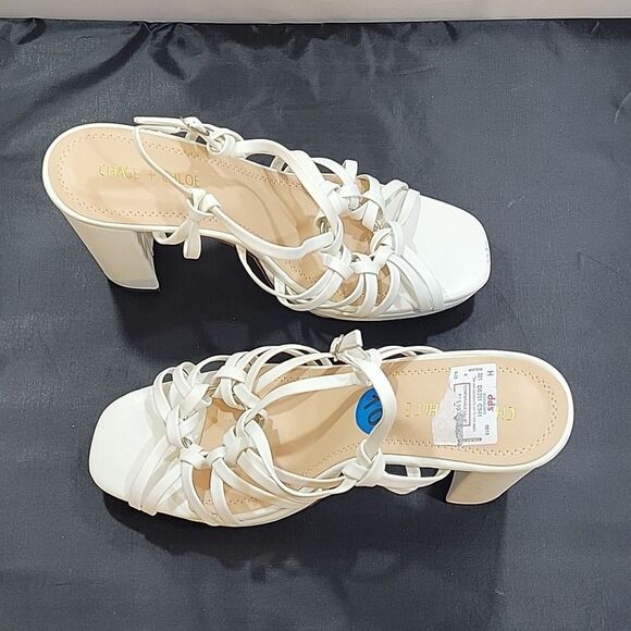 BRAND NEW CHASE+CHLOE BLOCK HEEL OPEN TOE MULTI-STRAP SANDAL G1 - Picture 8 of 14